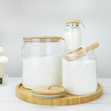 Load image into Gallery viewer, 5 Piece Glass and Bamboo Laundry Set