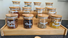 Load image into Gallery viewer, Herbs and Spice Jars (100mls)  with Bamboo Shelf