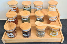 Load image into Gallery viewer, Herbs and Spice Jars (100mls)  with Bamboo Shelf