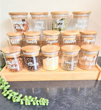 Load image into Gallery viewer, Grande Herbs and Spice Jars with Bamboo Shelf