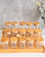 Load image into Gallery viewer, Herbs and Spice Jars (100mls)  with Bamboo Shelf