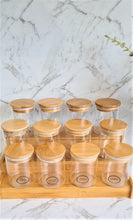 Load image into Gallery viewer, 12 Herbs and Spice Jars (200mls) with Bamboo Shelf