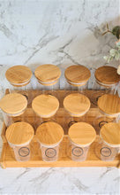 Load image into Gallery viewer, 12 Herbs and Spice Jars (200mls) with Bamboo Shelf