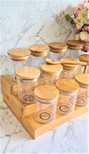 Load image into Gallery viewer, 12 Herbs and Spice Jars (200mls) with Bamboo Shelf