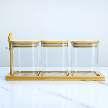 Load image into Gallery viewer, Bamboo & Glass Trio Set