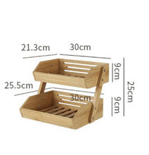 Load image into Gallery viewer, 2 Tier Bamboo Storage Bin