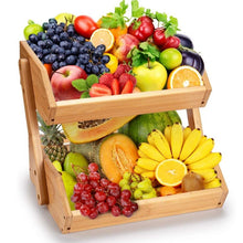 Load image into Gallery viewer, 2 Tier Bamboo Storage Bin