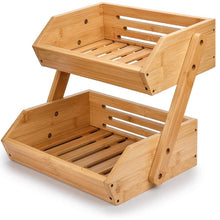 Load image into Gallery viewer, 2 Tier Bamboo Storage Bin