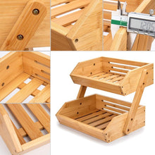 Load image into Gallery viewer, 2 Tier Bamboo Storage Bin