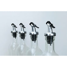 Load image into Gallery viewer, Bamboo and Glass Condiment Set with Rack