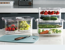 Load image into Gallery viewer, Fridge Storage Container with Drainage Valve -Set of 2