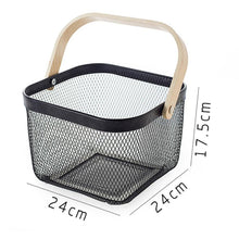 Load image into Gallery viewer, Metal Wire Basket with Wood Handle