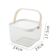 Load image into Gallery viewer, Metal Wire Basket with Wood Handle