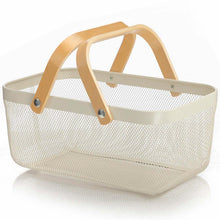 Load image into Gallery viewer, Metal Wire Basket with Wood Handle