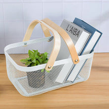 Load image into Gallery viewer, Metal Wire Basket with Wood Handle