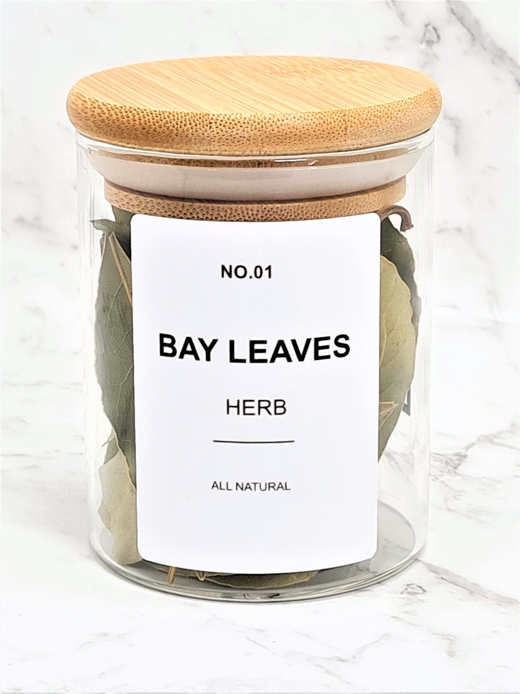 200ml Spice/ Herb Glass and Bamboo Jar