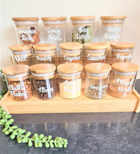 Load image into Gallery viewer, Grande Herbs and Spice Jars  with Bamboo Shelf
