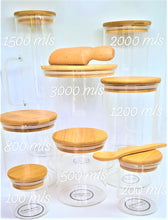 Load image into Gallery viewer, Glass Storage Jar with Bamboo lid -3000ml
