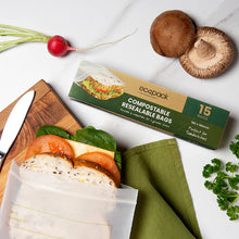 Load image into Gallery viewer, Compostable and  Resealable Sandwich Bags
