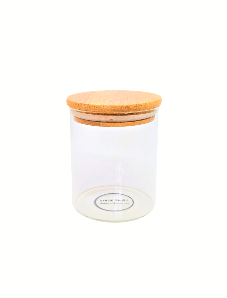 Glass Storage Jar with Bamboo lid -500ml