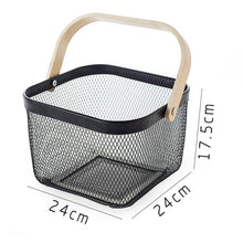 Load image into Gallery viewer, Metal Wire Basket with Wood Handle
