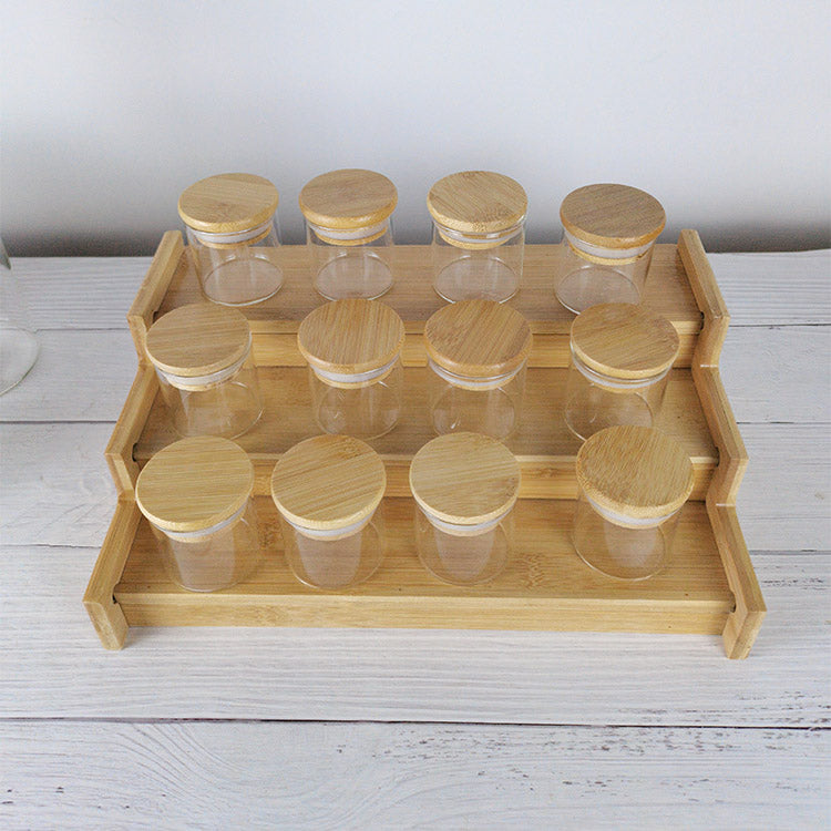 Herbs and Spice Jars (100mls)  with Bamboo Shelf